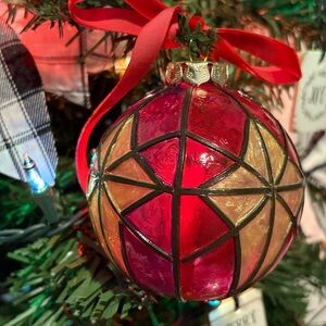 Vintage Stained Glass Ornament